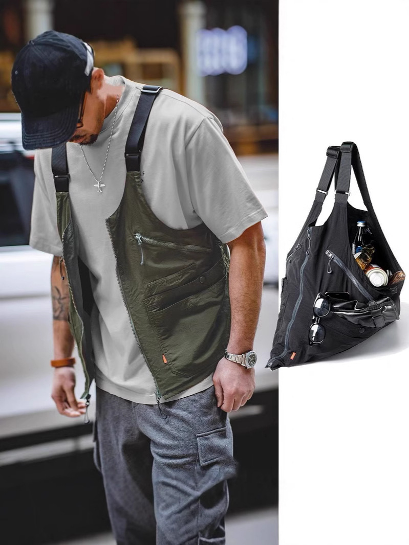 Women'S Fashion Utility Vest - 2026 다기능 유틸리티 조끼 투웨이 토트백