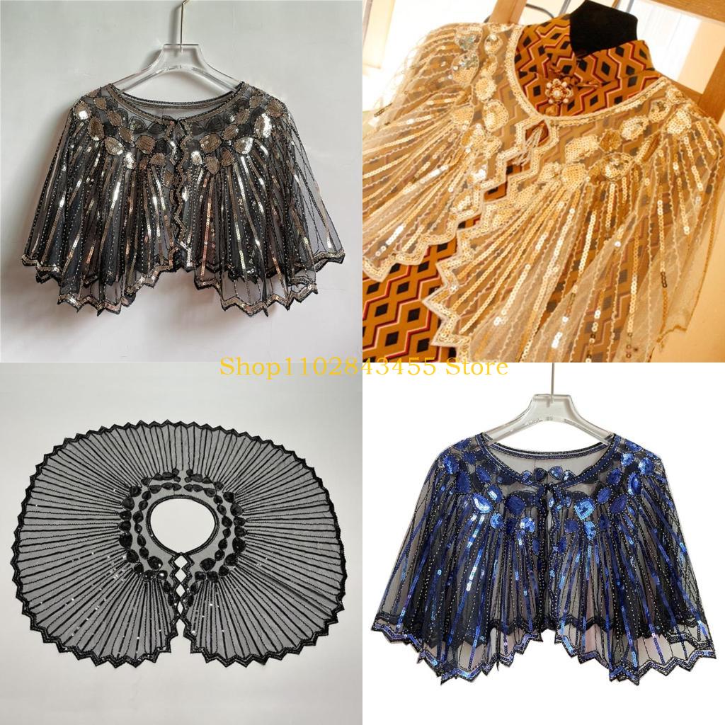 Women'S Fashion Roaring 20S - 49MC 스팽글 플래퍼 숄 개츠비 의상