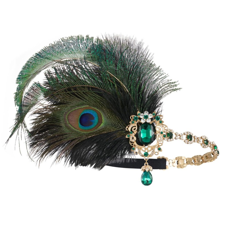 Women'S Fashion Roaring 20S - 1920년대 플래퍼 공작 깃털 머리띠 활활