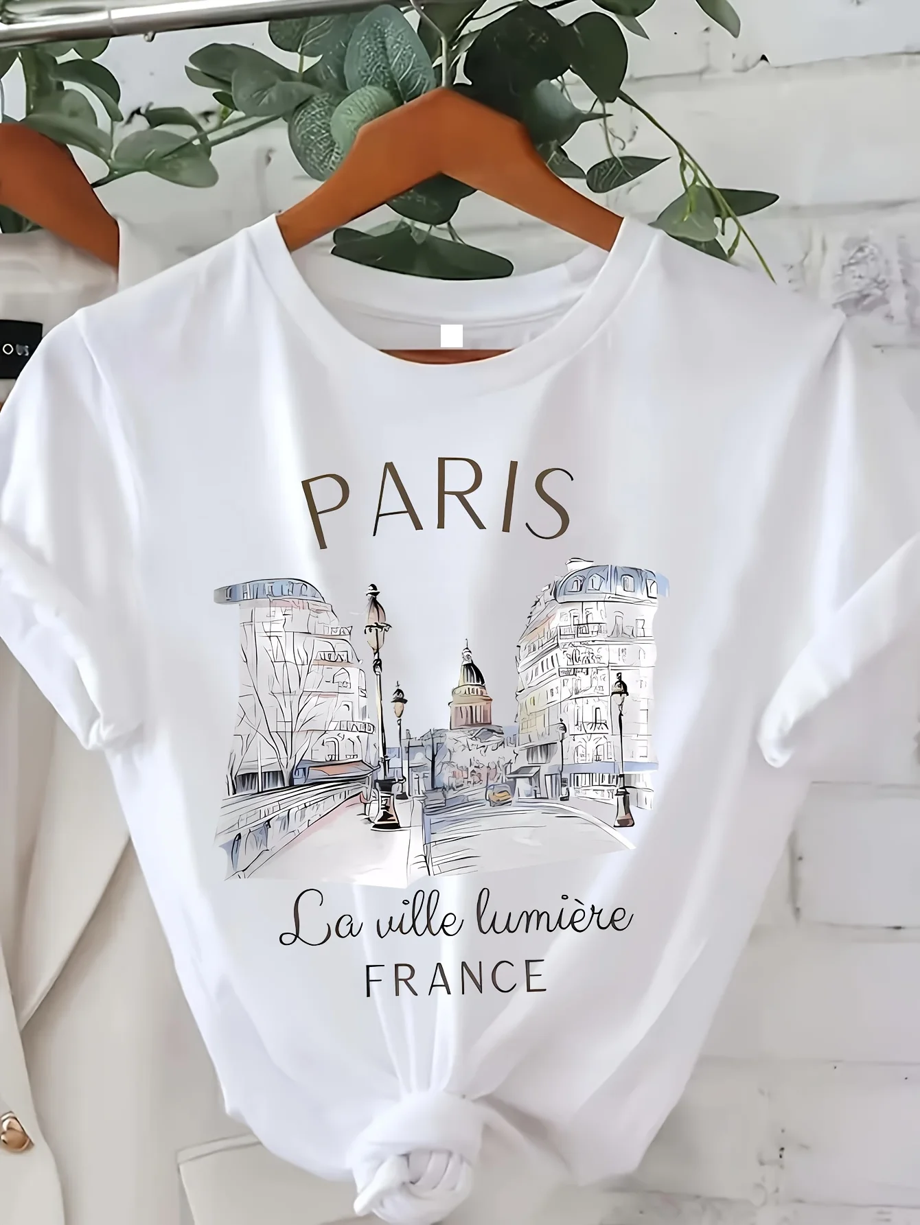 Women'S Fashion Paris - 패션 그래픽 티셔츠 파리 프린트 여성
