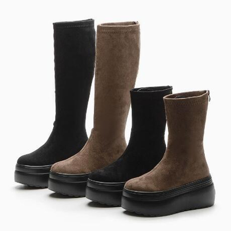 Women'S Fashion Winter 2026 - 8CM 스트레치 패브릭 합성 여성용 지퍼
