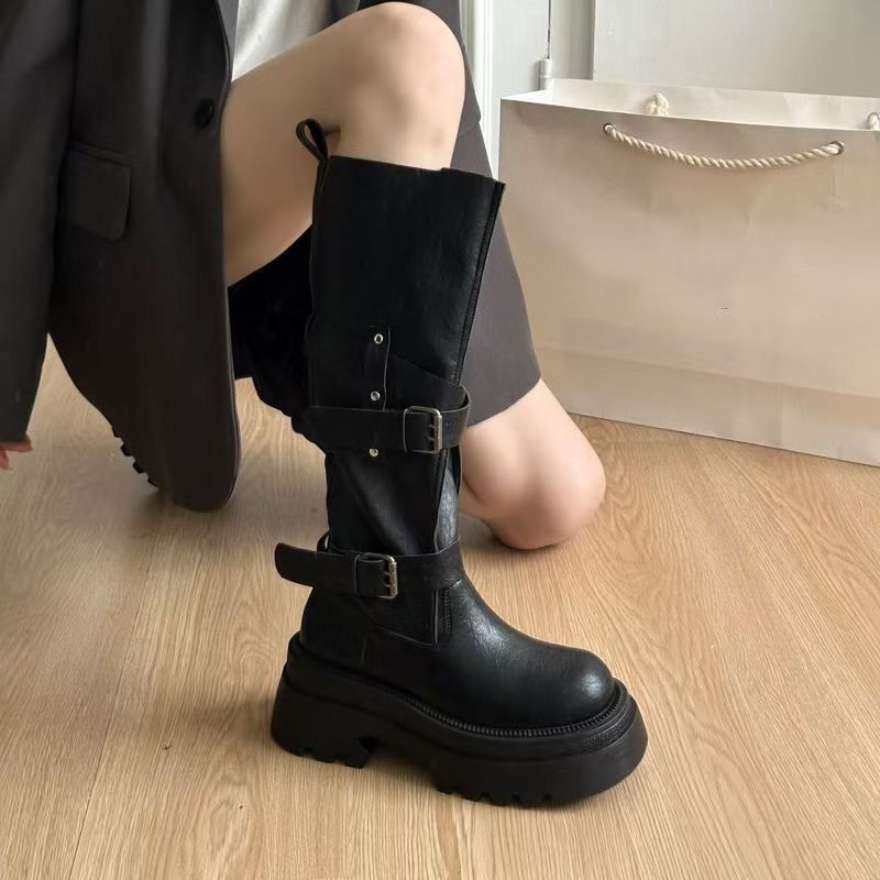 2026 새로운 빈티지 두꺼운 바닥 여성 무릎 높이 부 - Women'S Fashion Winter 2026 리뷰 및 가격