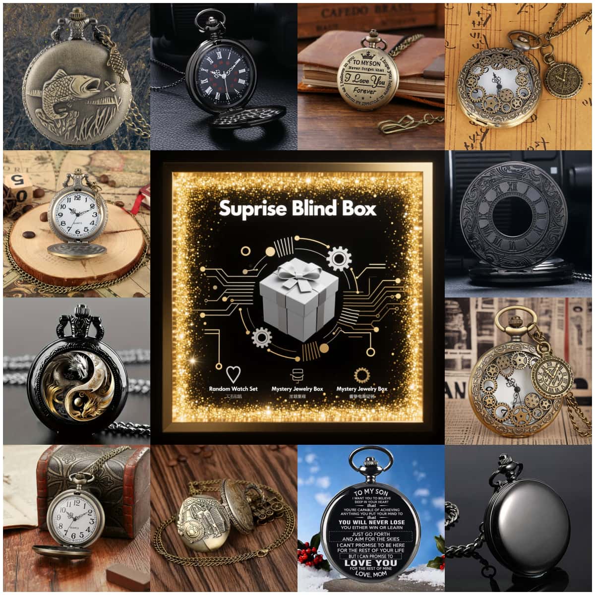 1개 서프라이즈 미스터리 시계 블라인드 박스-패션 빈티 - Women'S Fashion Quartz Watch 리뷰 및 가격
