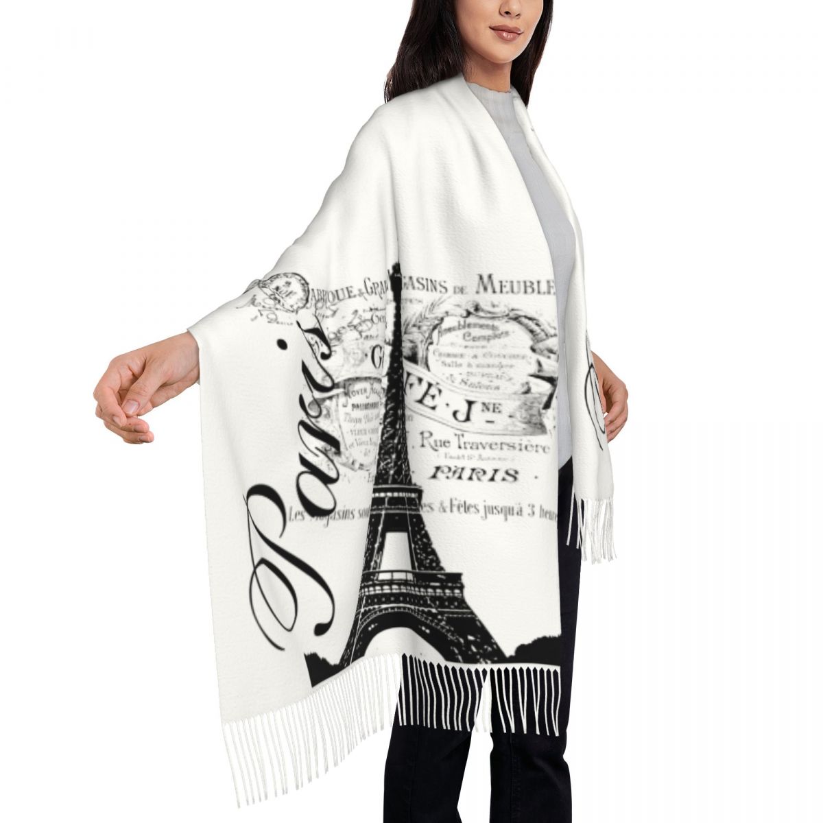 남녀공용 커스텀 프린트 빈티지 에펠 탑 스카프, 겨울  - Women'S Fashion Paris 리뷰 및 가격