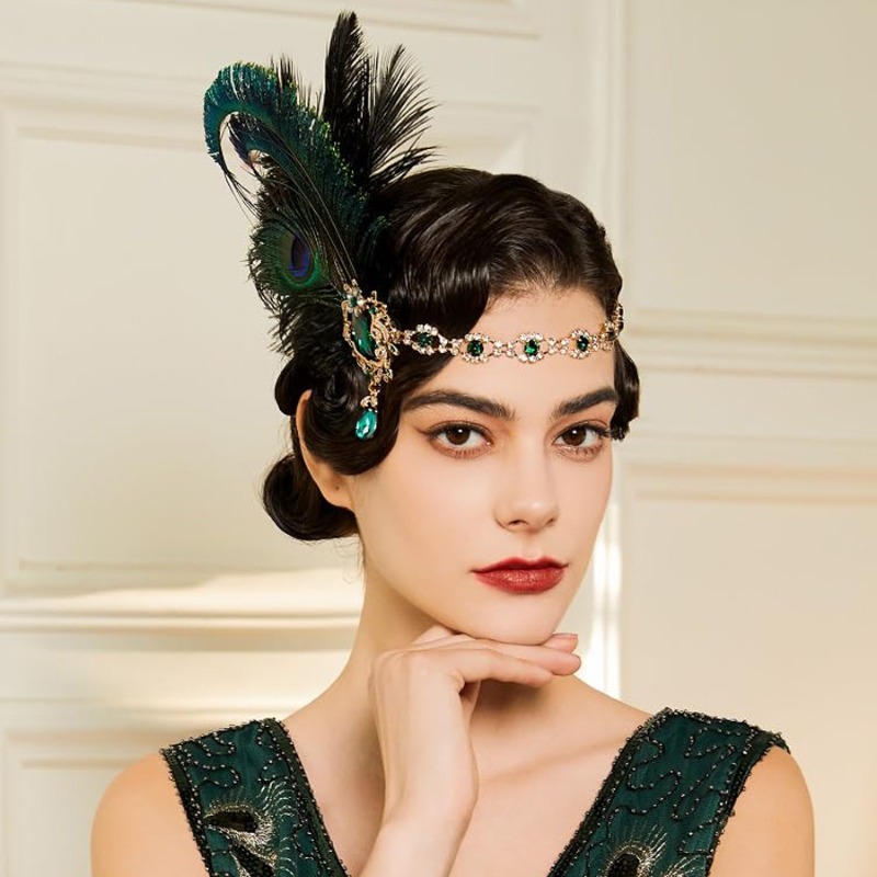 1920년대 플래퍼 공작 깃털 머리띠 활활 타오르는 2 - Women'S Fashion Roaring 20S 리뷰 및 가격
