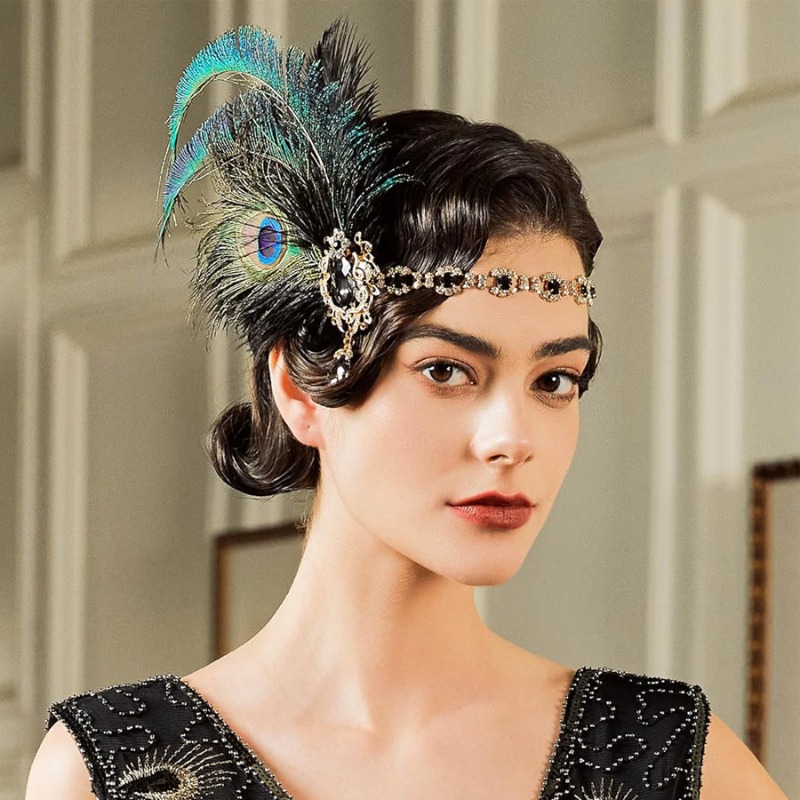 1920년대 플래퍼 공작 깃털 머리띠 활활 타오르는 2 - Women'S Fashion Roaring 20S 리뷰 및 가격