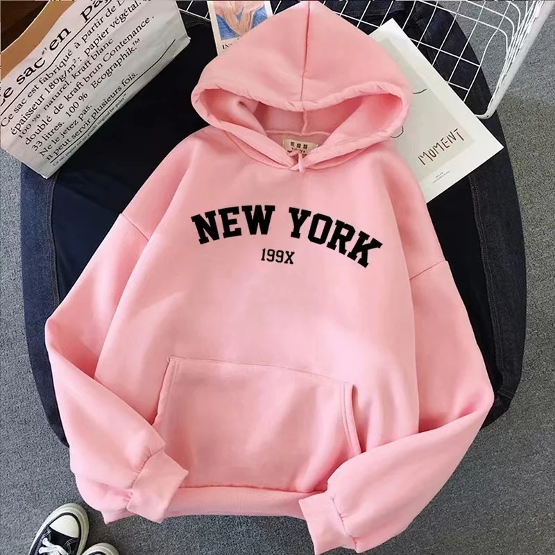 후드티 유럽과 미국 스웨트셔츠 여성 뉴욕 레터 y2k  - Women'S Fashion York 리뷰 및 가격