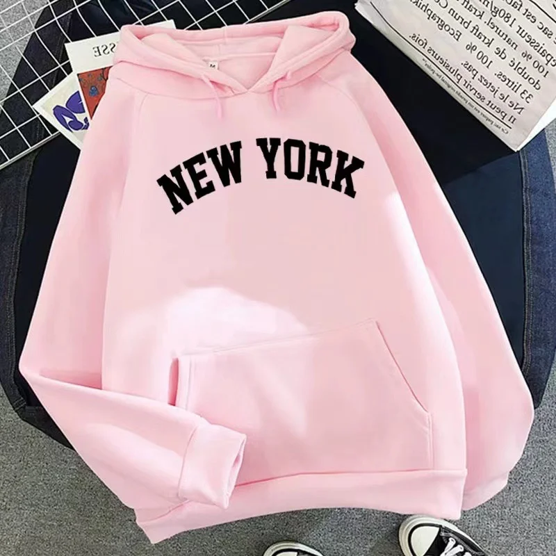 후드티 유럽과 미국 스웨트셔츠 여성 뉴욕 레터 y2k  - Women'S Fashion York 리뷰 및 가격