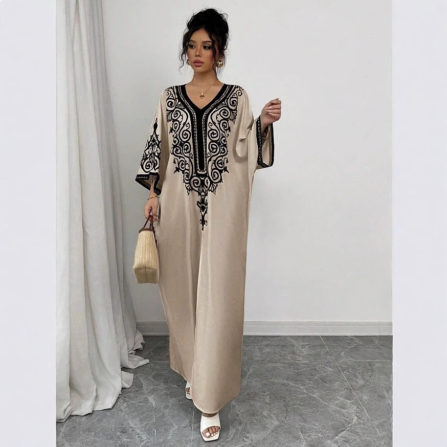 V넥 플로럴 프린트 맥시 드레스 루즈 보헤미안 롱 드레 - Maxi Dress Boho 리뷰 및 가격