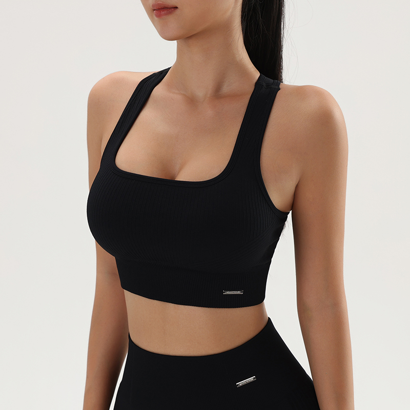 여성용 심리스 리브드 크롭 탱크탑 패드 브라 스퀘어넥  - Bra Top Seamless 리뷰 및 가격