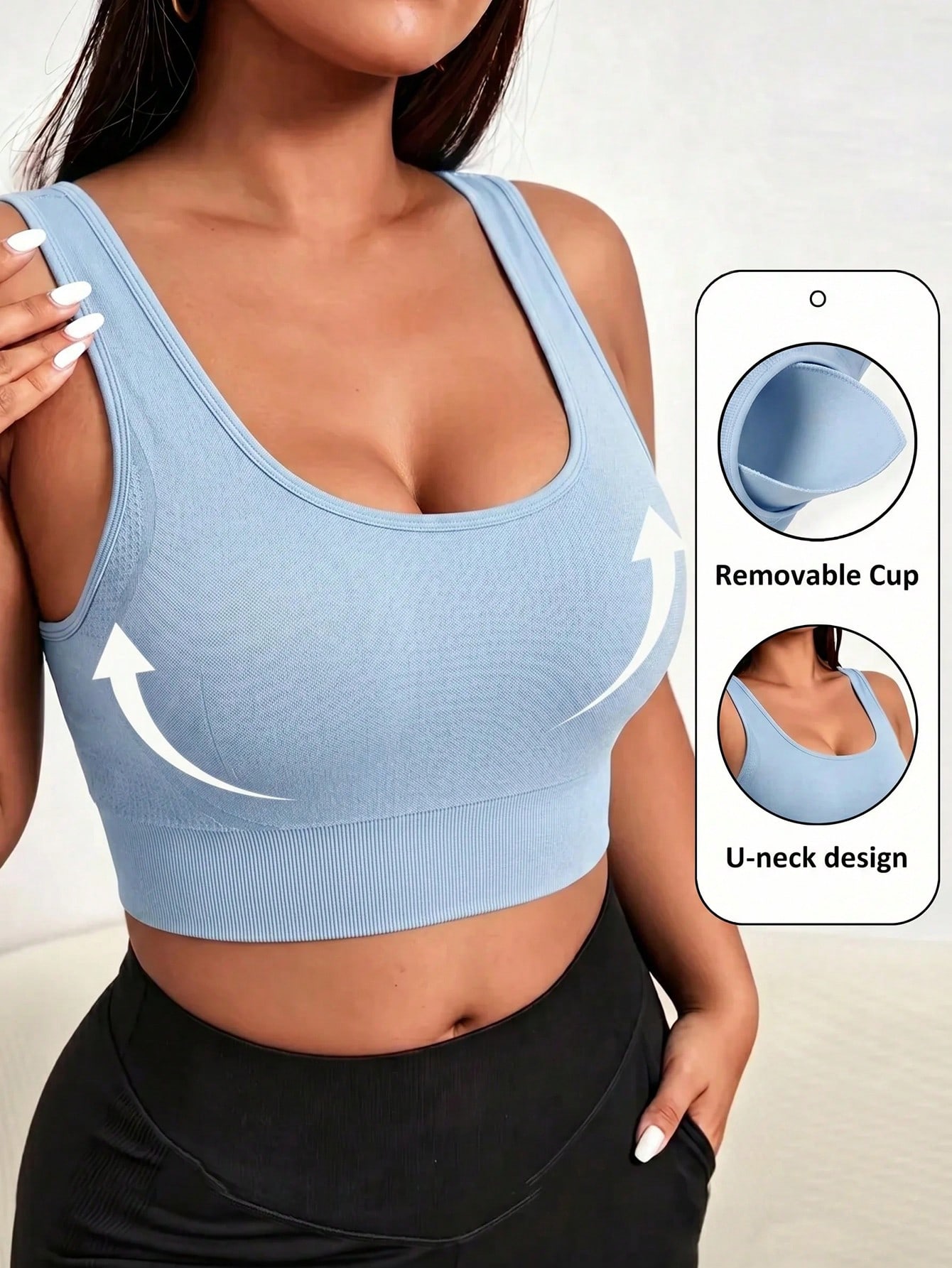 플러스 사이즈 여성용 심리스 스포츠 브라, 탈부착 가능 - Bra Top Seamless 리뷰 및 가격