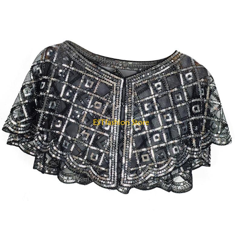 Y5GC 비드 스팽글 특별한 행사를 위한 상세한 숄 스 - Women'S Fashion Roaring 20S 리뷰 및 가격