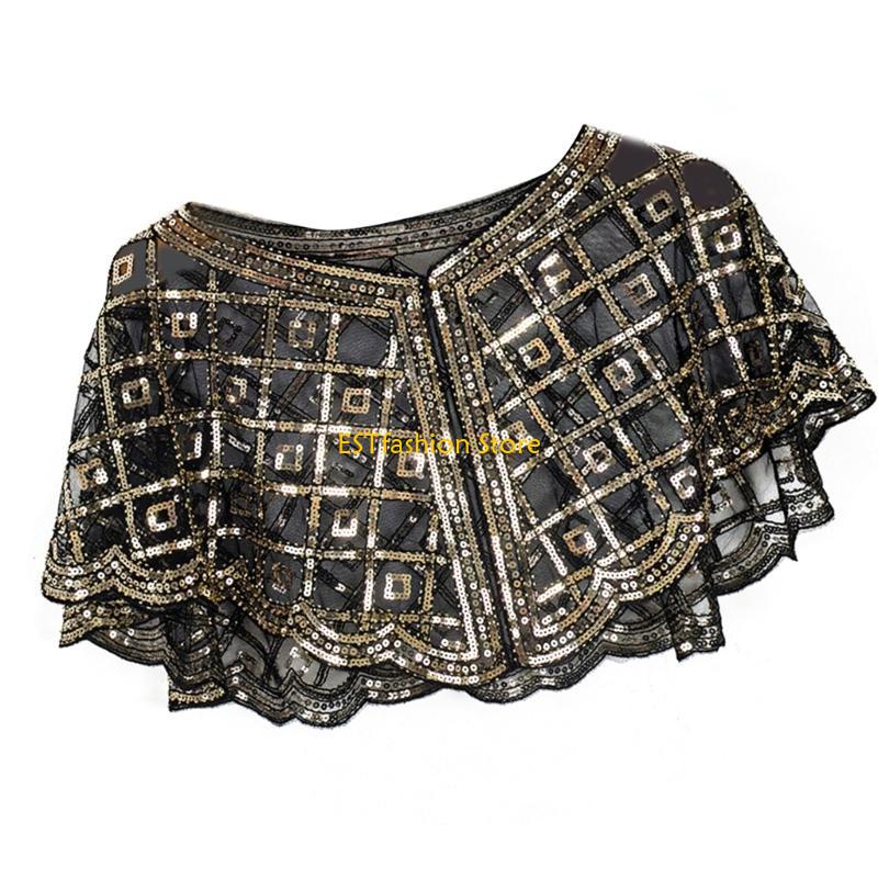 Y5GC 비드 스팽글 특별한 행사를 위한 상세한 숄 스 - Women'S Fashion Roaring 20S 리뷰 및 가격