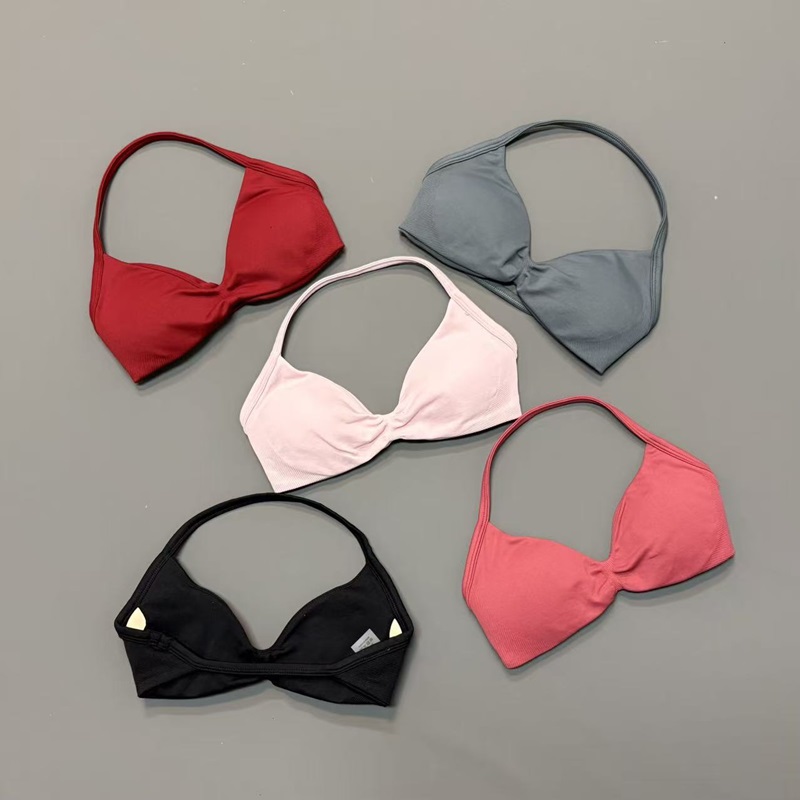 여성용 홀터 스포츠 브라 V넥 패드 내장 요가 브라 탈 - Bra Top Seamless 리뷰 및 가격