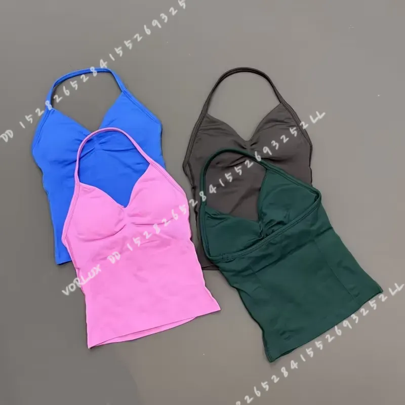 여성용 짐 워크아웃 탱크탑, 홀터넥, 내장형 쉴드 브라 - Bra Top Seamless 리뷰 및 가격