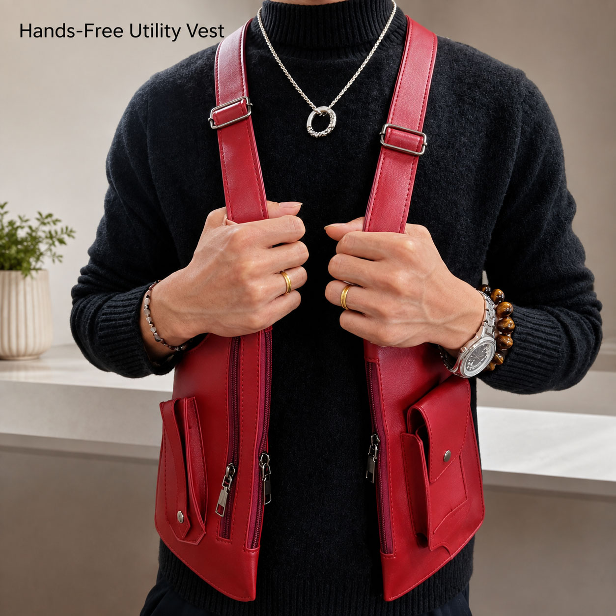 가죽 조끼 가방 남녀 공용 유틸리티 체스트 리그 백 다 - Women'S Fashion Utility Vest 리뷰 및 가격