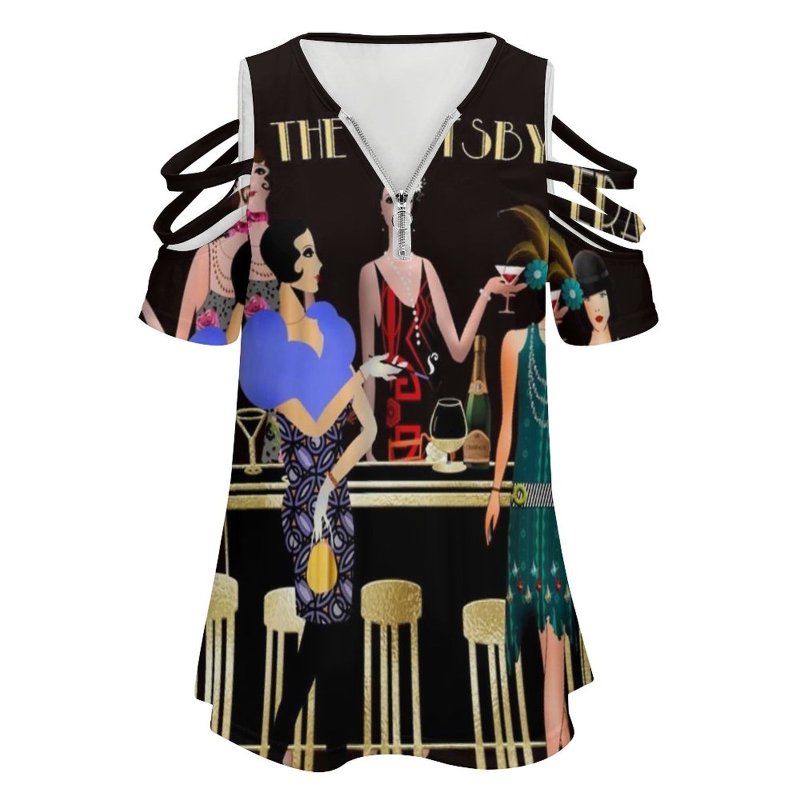 여성용 지퍼 오프 숄더 반팔 셔츠, 20 대 1920S - Women'S Fashion Roaring 20S 리뷰 및 가격