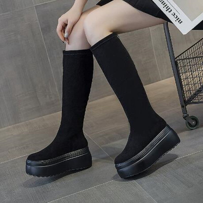 8CM 스트레치 패브릭 합성 여성용 지퍼 플랫폼 웨지  - Women'S Fashion Winter 2026 리뷰 및 가격