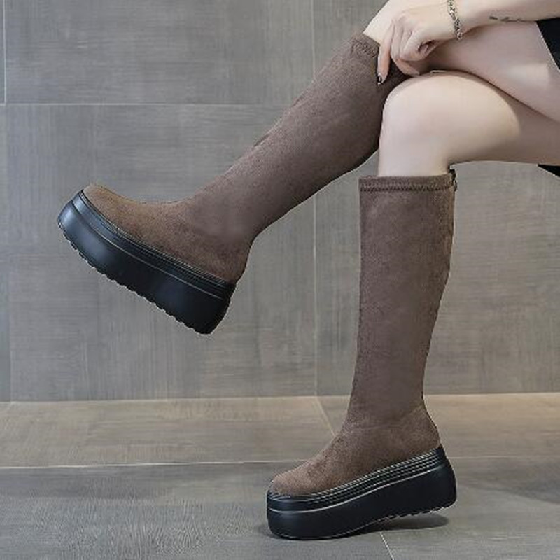 8CM 스트레치 패브릭 합성 여성용 지퍼 플랫폼 웨지  - Women'S Fashion Winter 2026 리뷰 및 가격