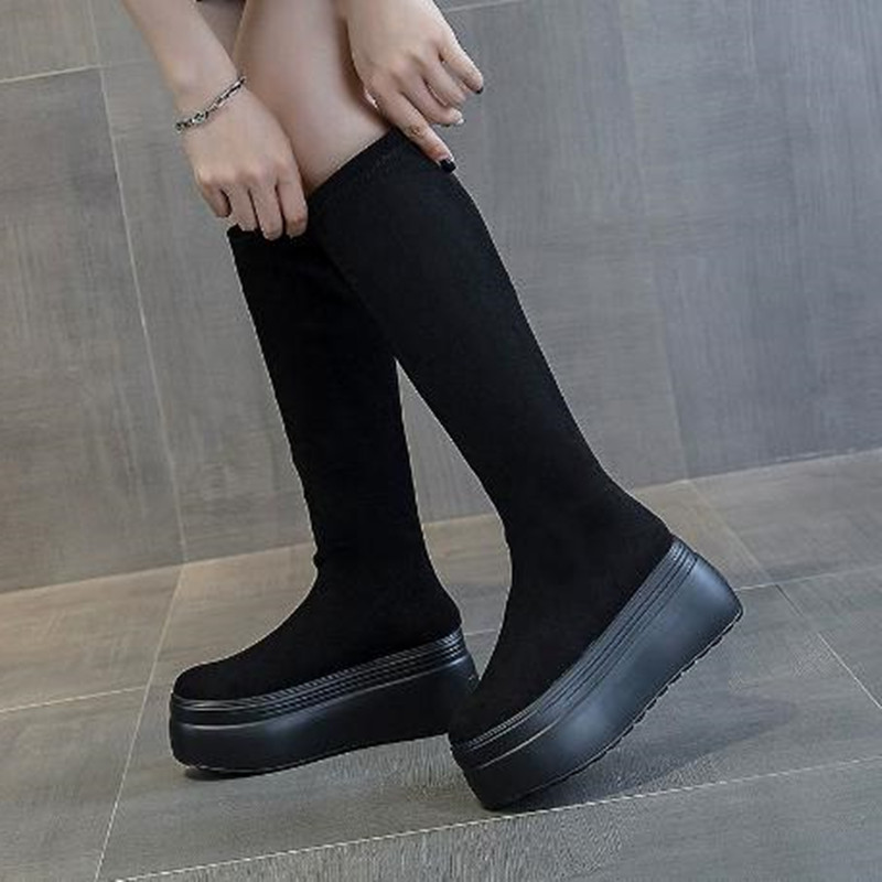 8CM 스트레치 패브릭 합성 여성용 지퍼 플랫폼 웨지  - Women'S Fashion Winter 2026 리뷰 및 가격