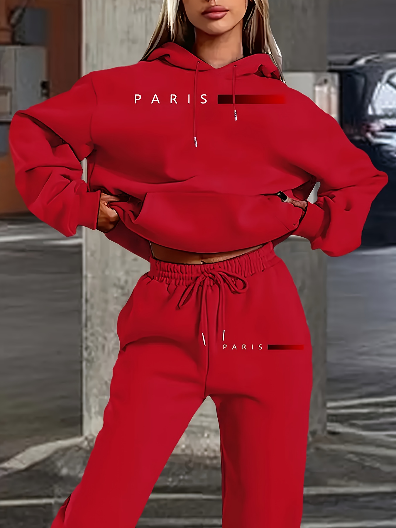 새로운 여성 세트 후드티와 바지 파리 레터 프린트 고품 - Women'S Fashion Paris 리뷰 및 가격